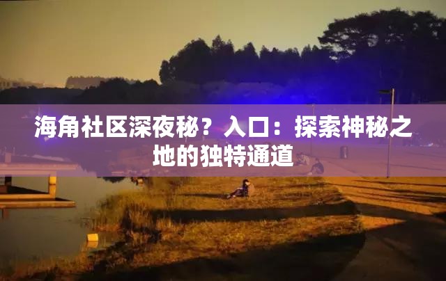 海角社区深夜秘？入口：探索神秘之地的独特通道