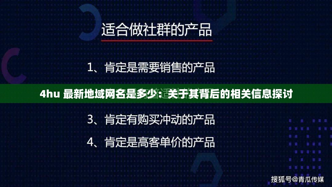 4hu 最新地域网名是多少：关于其背后的相关信息探讨