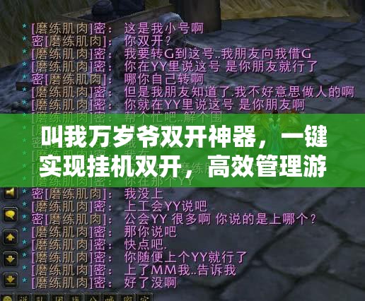 叫我万岁爷双开神器，一键实现挂机双开，高效管理游戏资源的绝妙技巧