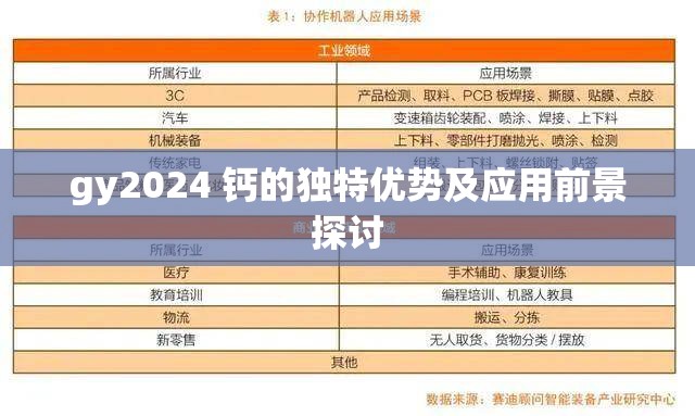 gy2024 钙的独特优势及应用前景探讨