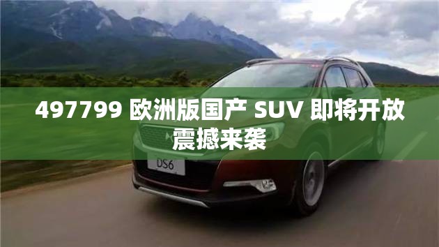 497799 欧洲版国产 SUV 即将开放震撼来袭