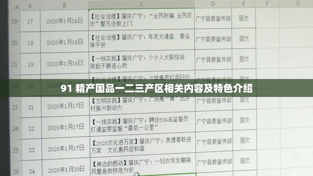 91 精产国品一二三产区相关内容及特色介绍