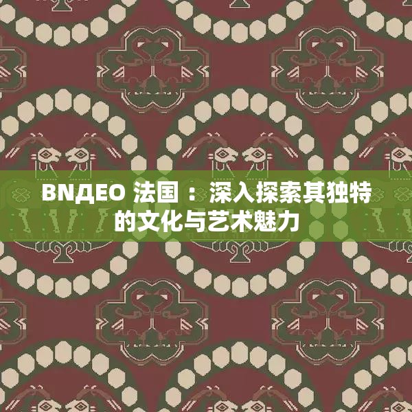 BNДEO 法国 ：深入探索其独特的文化与艺术魅力