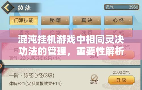 混沌挂机游戏中相同灵决功法的管理，重要性解析与高效利用策略探讨