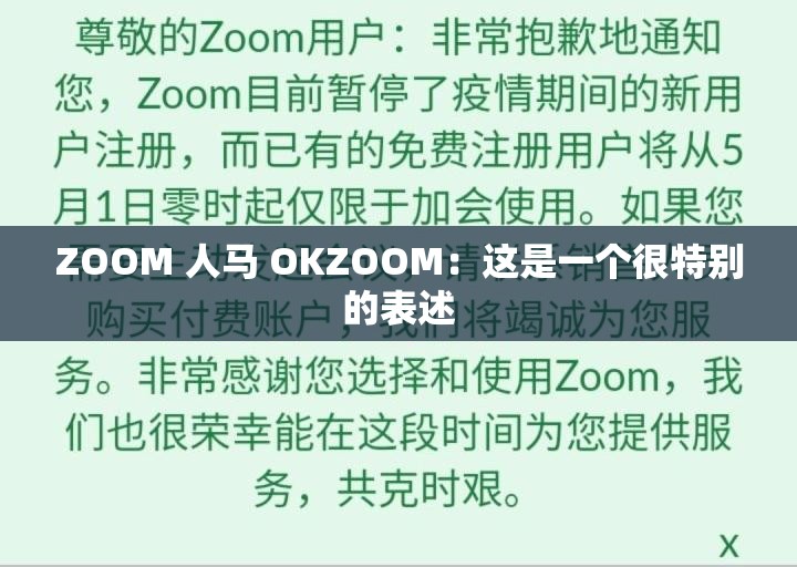 ZOOM 人马 OKZOOM：这是一个很特别的表述