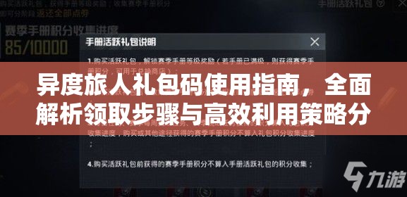 异度旅人礼包码使用指南，全面解析领取步骤与高效利用策略分享