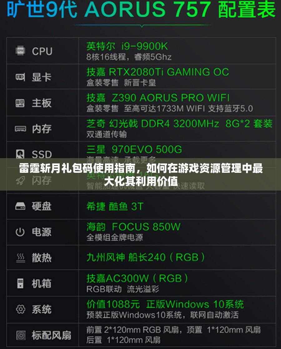 雷霆斩月礼包码使用指南，如何在游戏资源管理中最大化其利用价值