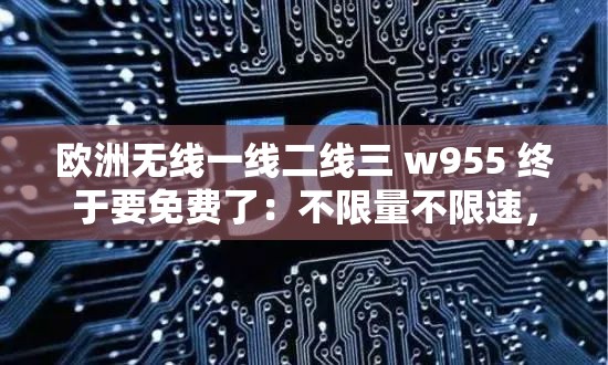 欧洲无线一线二线三 w955 终于要免费了：不限量不限速，赶快办理吧