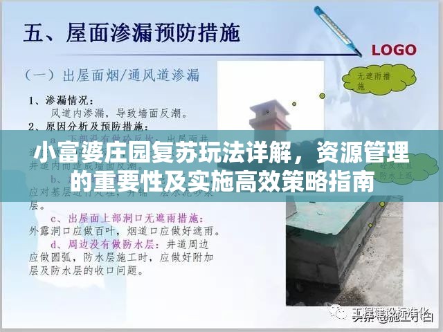 小富婆庄园复苏玩法详解，资源管理的重要性及实施高效策略指南