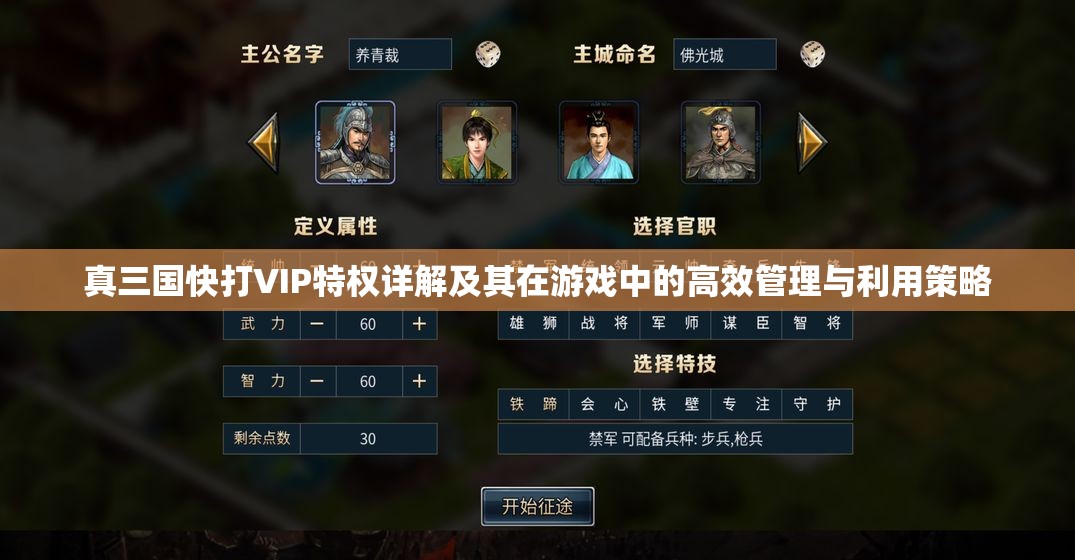 真三国快打VIP特权详解及其在游戏中的高效管理与利用策略