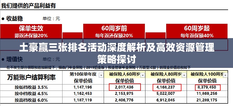 土豪赢三张排名活动深度解析及高效资源管理策略探讨