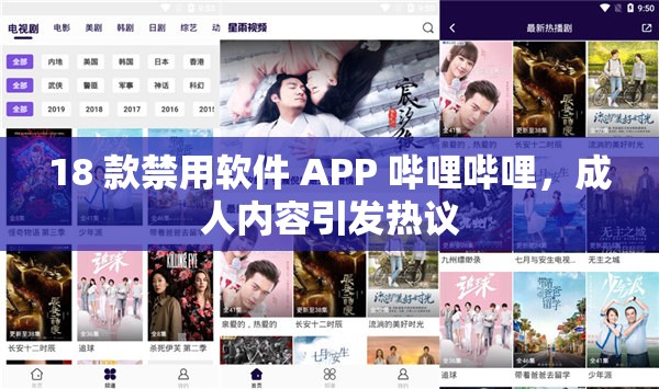 18 款禁用软件 APP 哔哩哔哩，成人内容引发热议