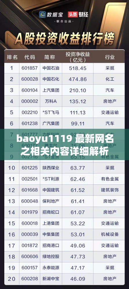 baoyu1119 最新网名之相关内容详细解析