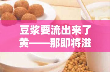 豆浆要流出来了黄——那即将溢出的美味诱惑