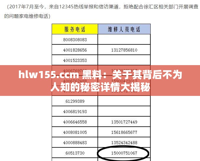 hlw155.ccm 黑料：关于其背后不为人知的秘密详情大揭秘