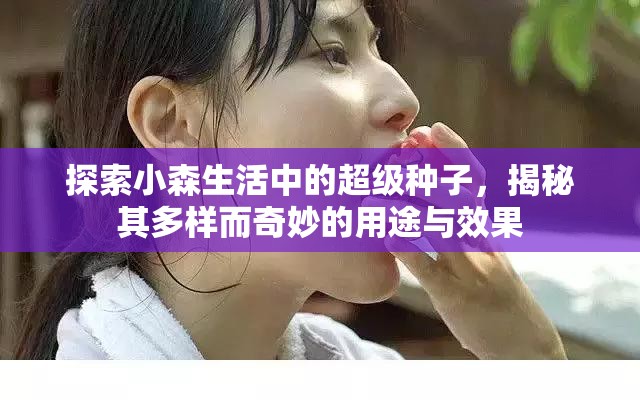 探索小森生活中的超级种子，揭秘其多样而奇妙的用途与效果