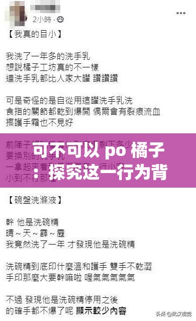 可不可以 po 橘子：探究这一行为背后的意义与影响