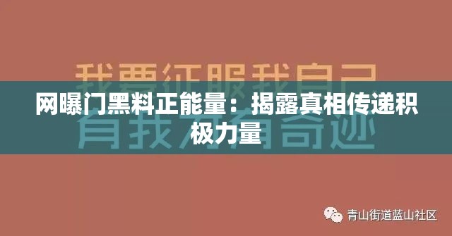 网曝门黑料正能量：揭露真相传递积极力量