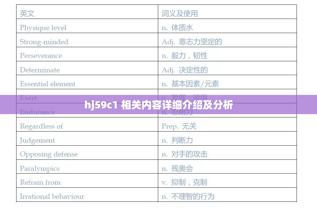 hj59c1 相关内容详细介绍及分析
