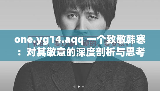 one.yg14.aqq 一个致敬韩寒：对其敬意的深度剖析与思考