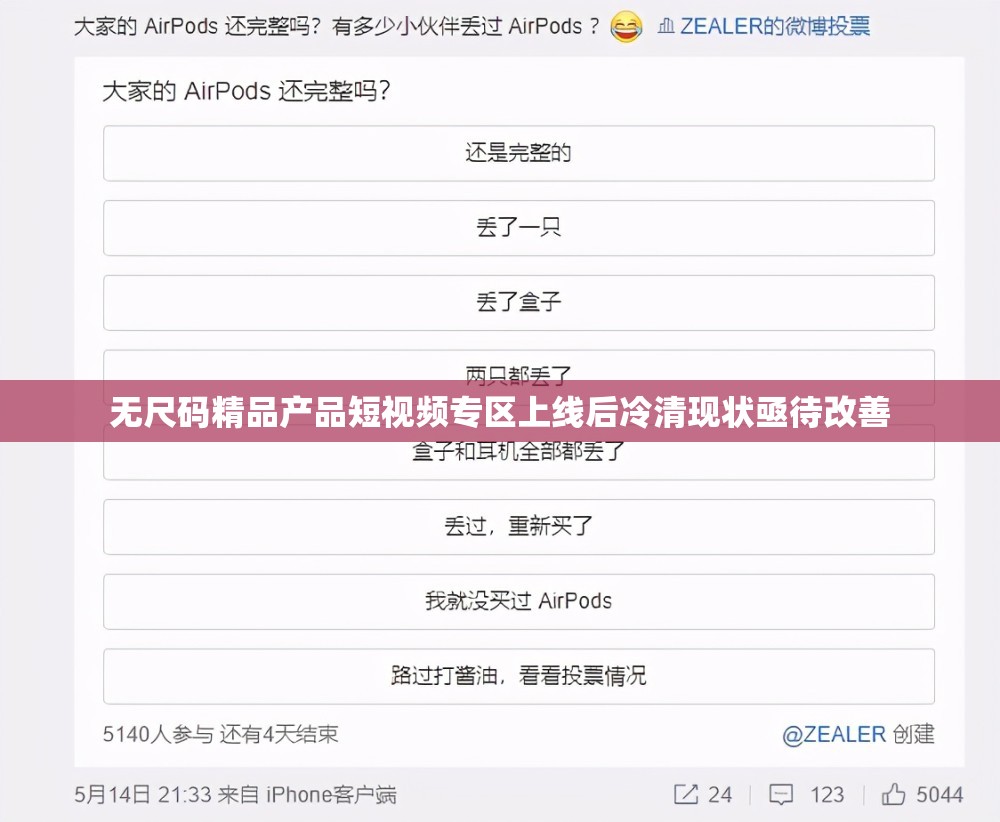 无尺码精品产品短视频专区上线后冷清现状亟待改善