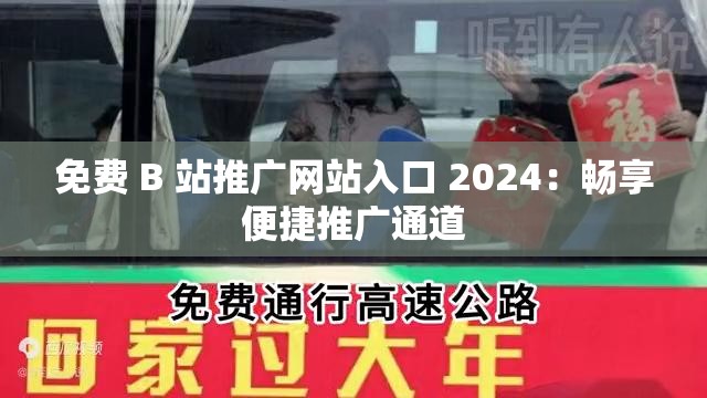 免费 B 站推广网站入口 2024：畅享便捷推广通道