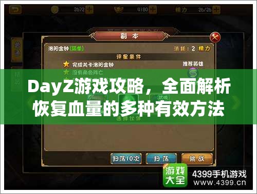 DayZ游戏攻略，全面解析恢复血量的多种有效方法分享