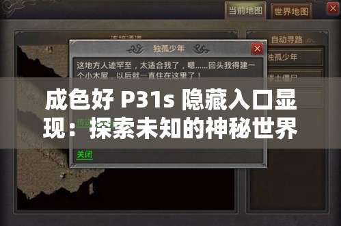 成色好 P31s 隐藏入口显现：探索未知的神秘世界