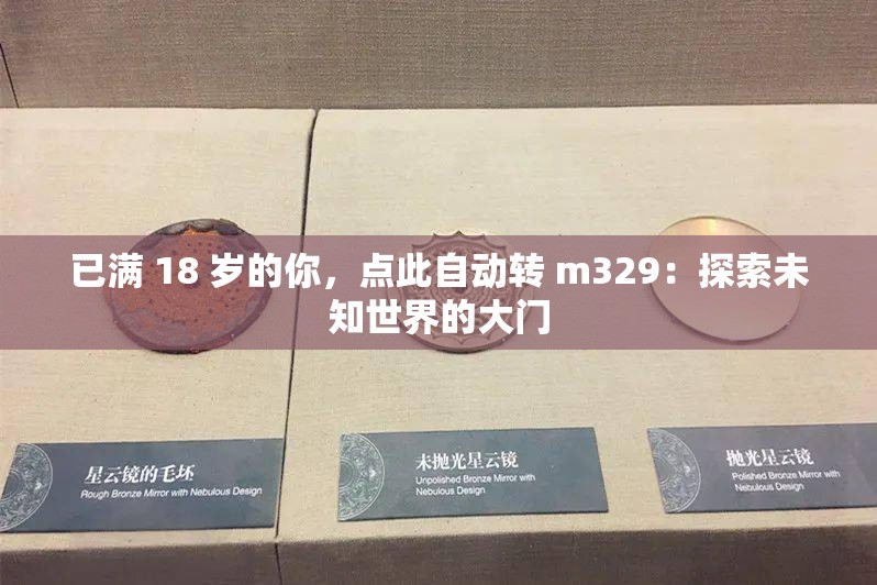 已满 18 岁的你，点此自动转 m329：探索未知世界的大门