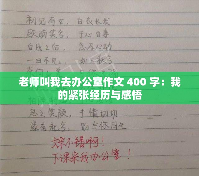 老师叫我去办公室作文 400 字：我的紧张经历与感悟