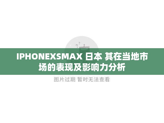 IPHONEXSMAX 日本 其在当地市场的表现及影响力分析