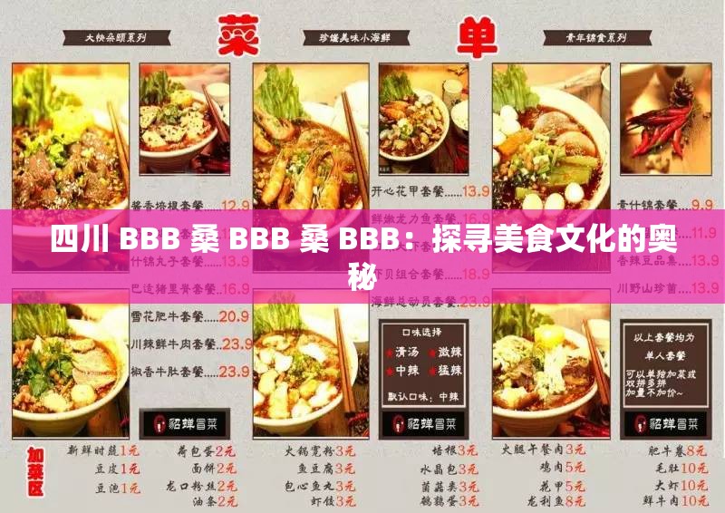 四川 BBB 桑 BBB 桑 BBB：探寻美食文化的奥秘