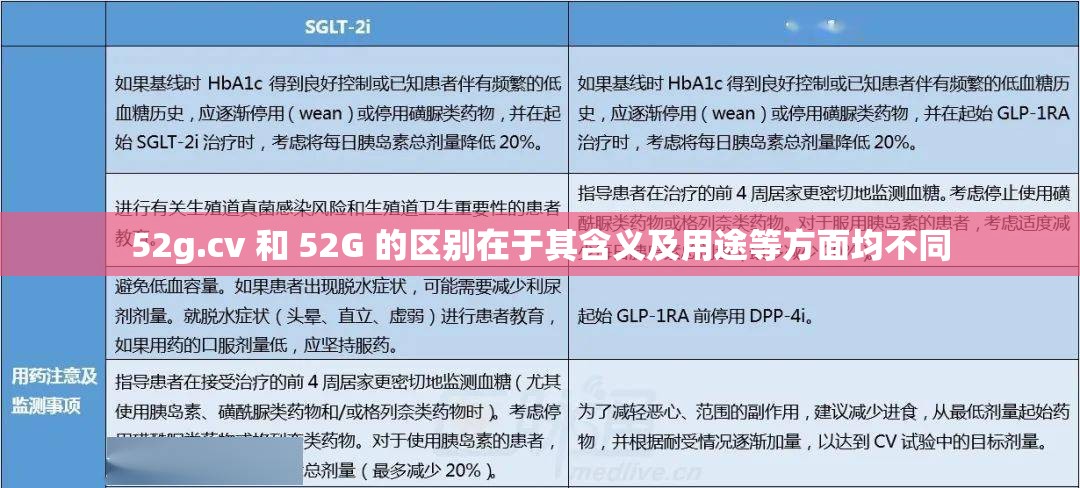 52g.cv 和 52G 的区别在于其含义及用途等方面均不同
