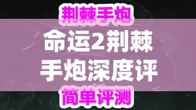 命运2荆棘手炮深度评测，了解其威力、背景故事与资源管理技巧