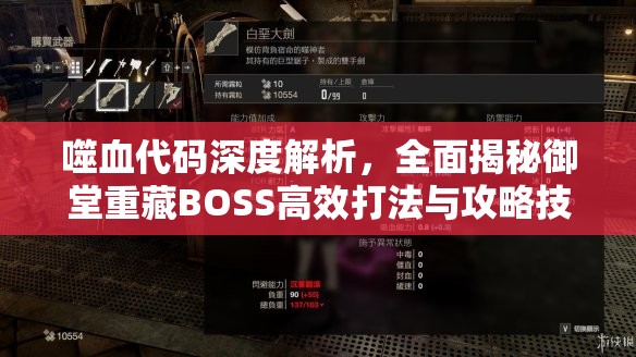 噬血代码深度解析，全面揭秘御堂重藏BOSS高效打法与攻略技巧