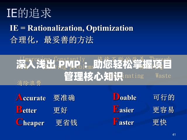 深入浅出 PMP ：助您轻松掌握项目管理核心知识