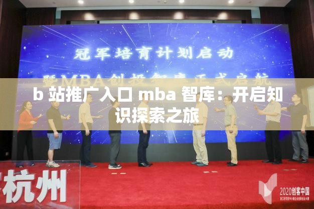 b 站推广入口 mba 智库：开启知识探索之旅