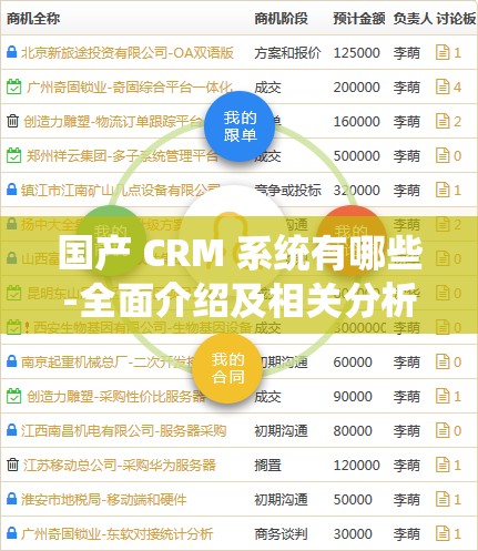 国产 CRM 系统有哪些-全面介绍及相关分析