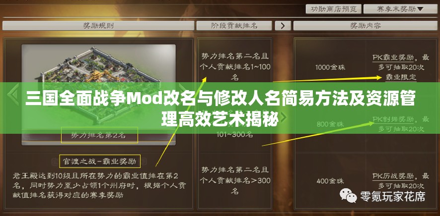 三国全面战争Mod改名与修改人名简易方法及资源管理高效艺术揭秘