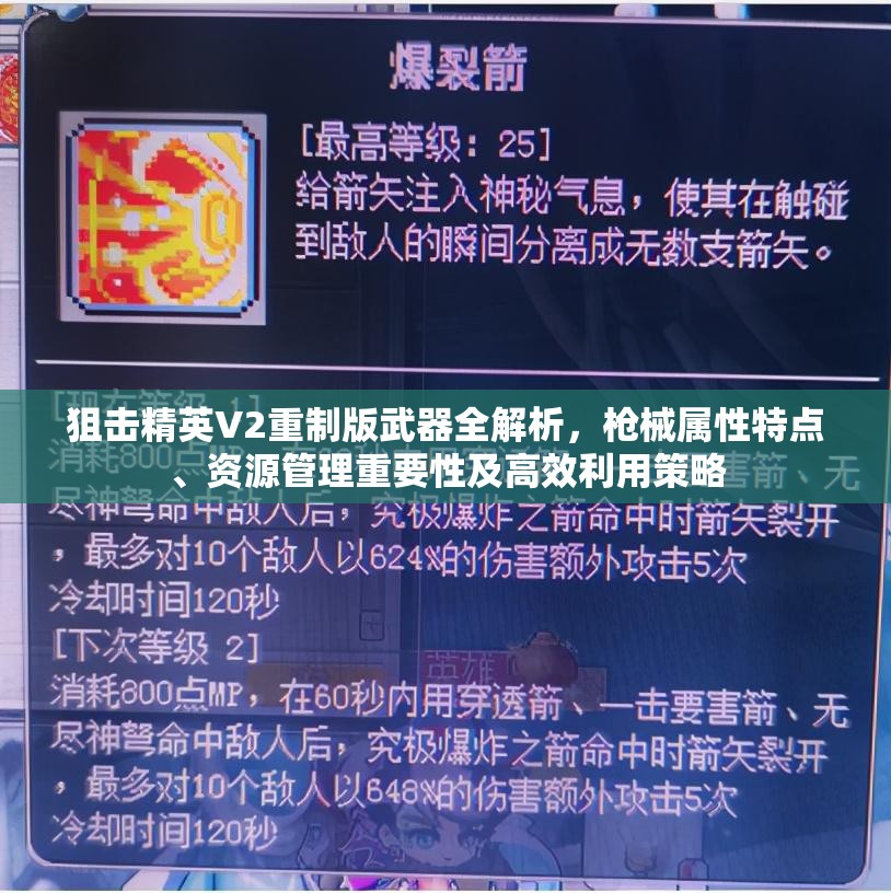 狙击精英V2重制版武器全解析，枪械属性特点、资源管理重要性及高效利用策略