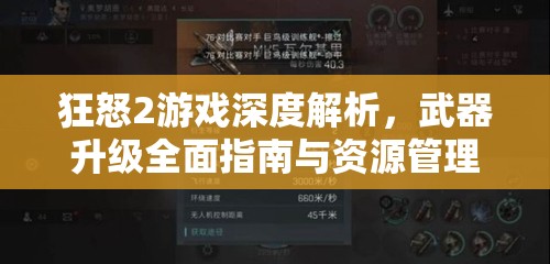 狂怒2游戏深度解析，武器升级全面指南与资源管理优化策略