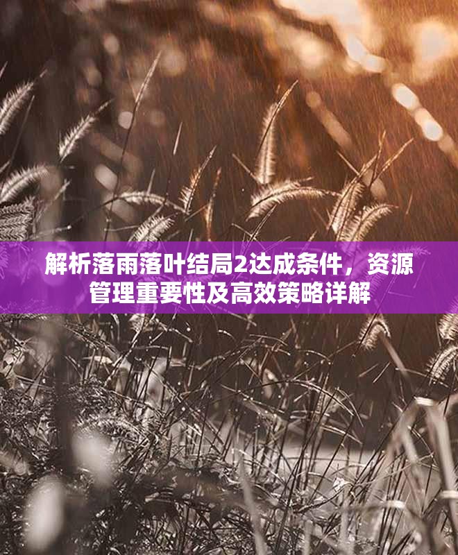 解析落雨落叶结局2达成条件，资源管理重要性及高效策略详解