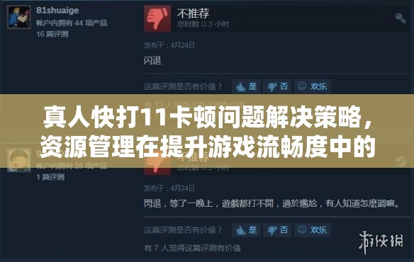 真人快打11卡顿问题解决策略，资源管理在提升游戏流畅度中的关键性及实施方法