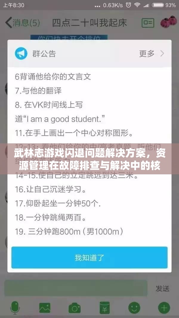 武林志游戏闪退问题解决方案，资源管理在故障排查与解决中的核心策略