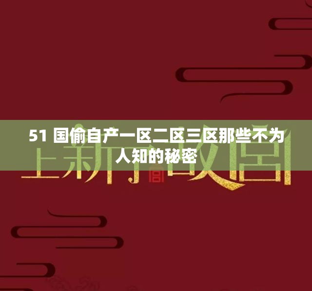 51 国偷自产一区二区三区那些不为人知的秘密