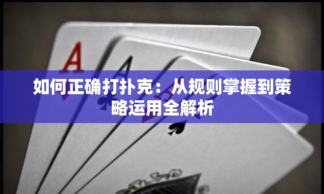 如何正确打扑克：从规则掌握到策略运用全解析