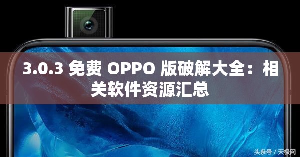 3.0.3 免费 OPPO 版破解大全：相关软件资源汇总