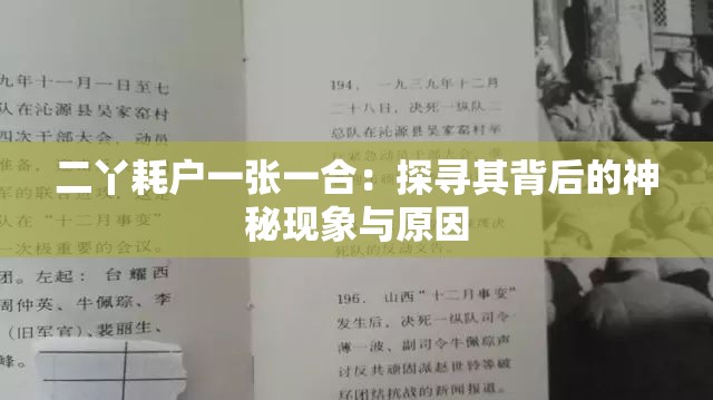 二丫耗户一张一合：探寻其背后的神秘现象与原因