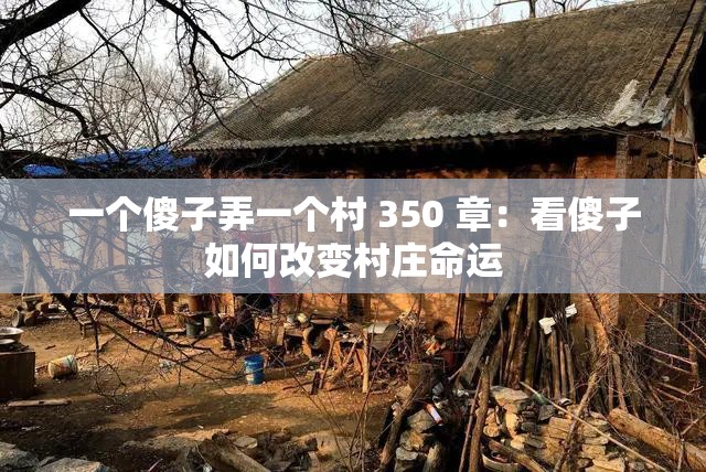 一个傻子弄一个村 350 章：看傻子如何改变村庄命运