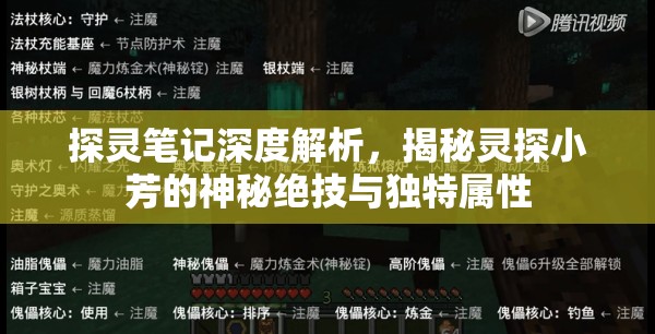 探灵笔记深度解析，揭秘灵探小芳的神秘绝技与独特属性